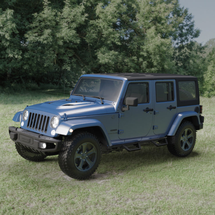 Running Boards For 07 18 Jeep Wrangler Jk 4 Doors Black Powder Coated Side Steps