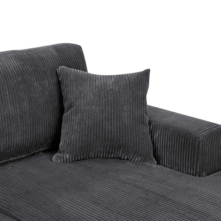 3 Piece Corduroy Double Chaise Sectional