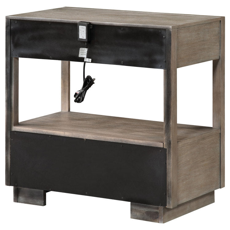 Prescott Taupe Oak 2 Drawers Nightstand