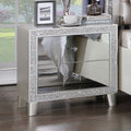 Glam Style Bedroom Furniture 1Pc Nightstand With 2X Drawers Mirrored Front Champagne Finish