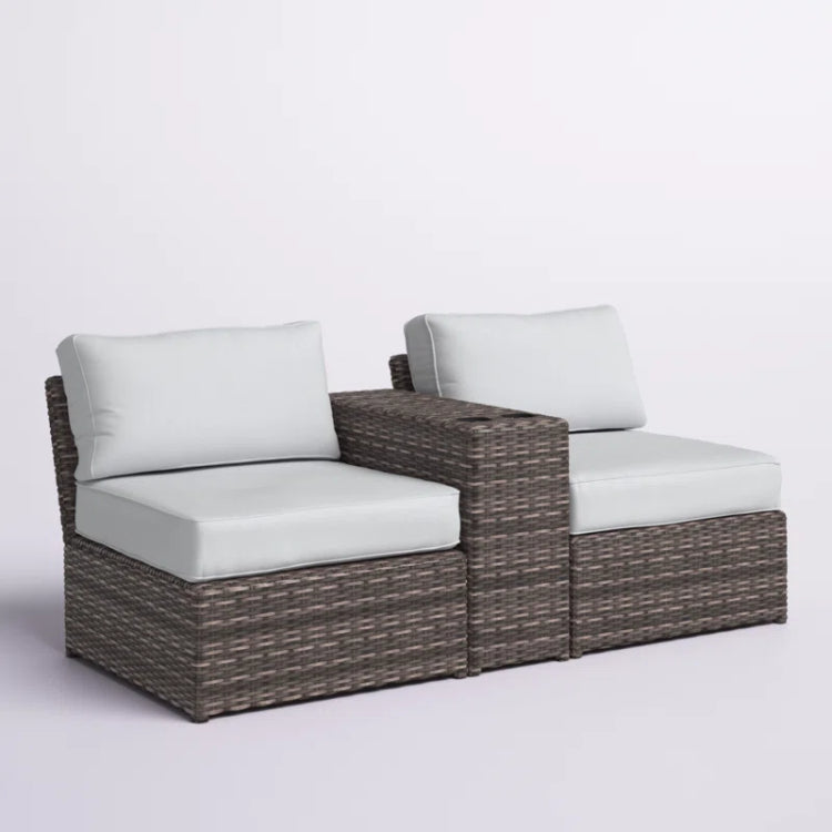 Fully Assembled 2 Person Wicker Seating Set With Cushions