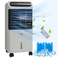 Homcom 32" Evaporative Air Cooler With 3.2 Gal Water Tank, 60 Oscillating, 3 In 1 Ice Cooling Fan, Portable Swamp Cooler With Humidifier For Home Office, 3 Modes, 3 Speeds, 12H Timer, Remote, Gray
