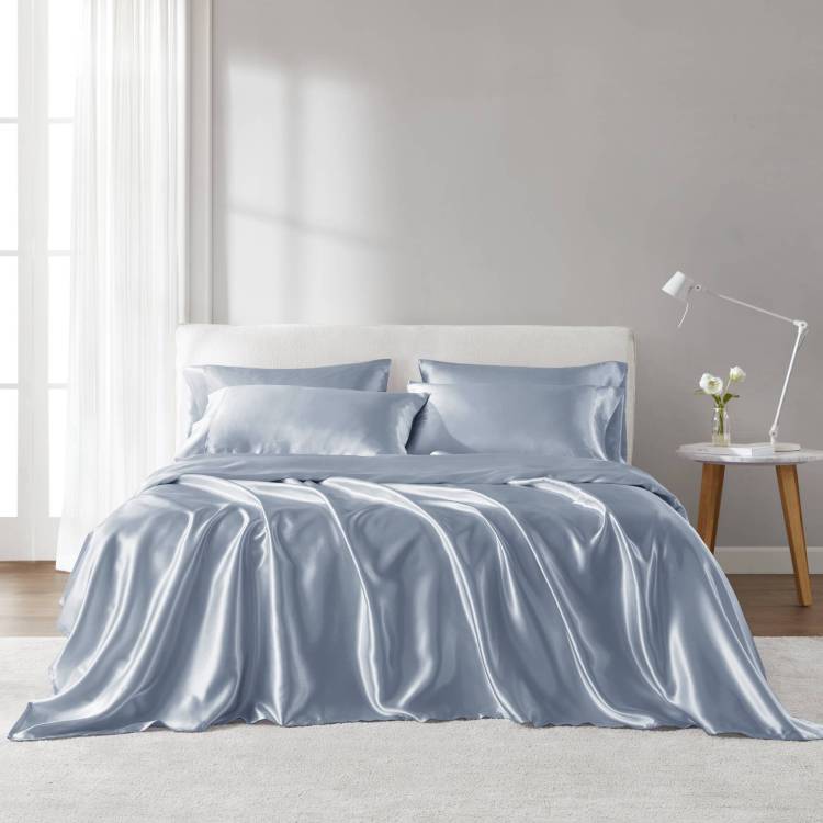 6 Pcs King Luxury Sheet Set Blue