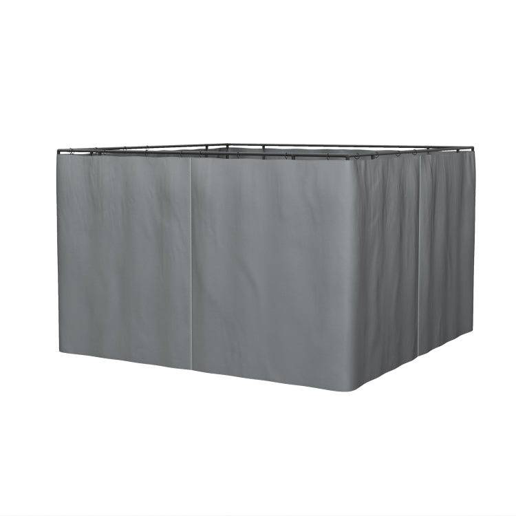 Outsunny 10' X 12' Universal Gazebo Sidewall Set With Panels, Hooks And C Rings Included For Pergolas And Cabanas, Gray