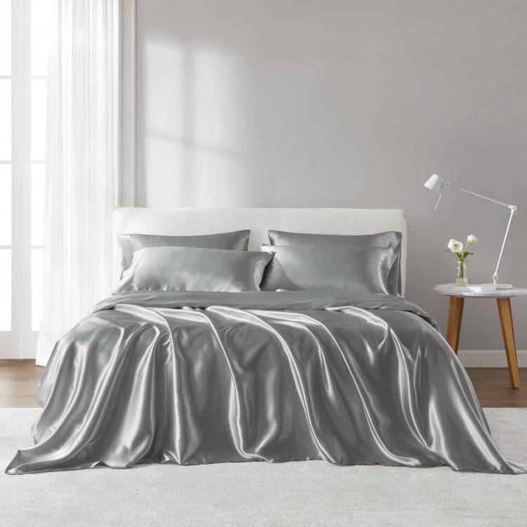 4 Pcs Twin Luxury Sheet Set Grey