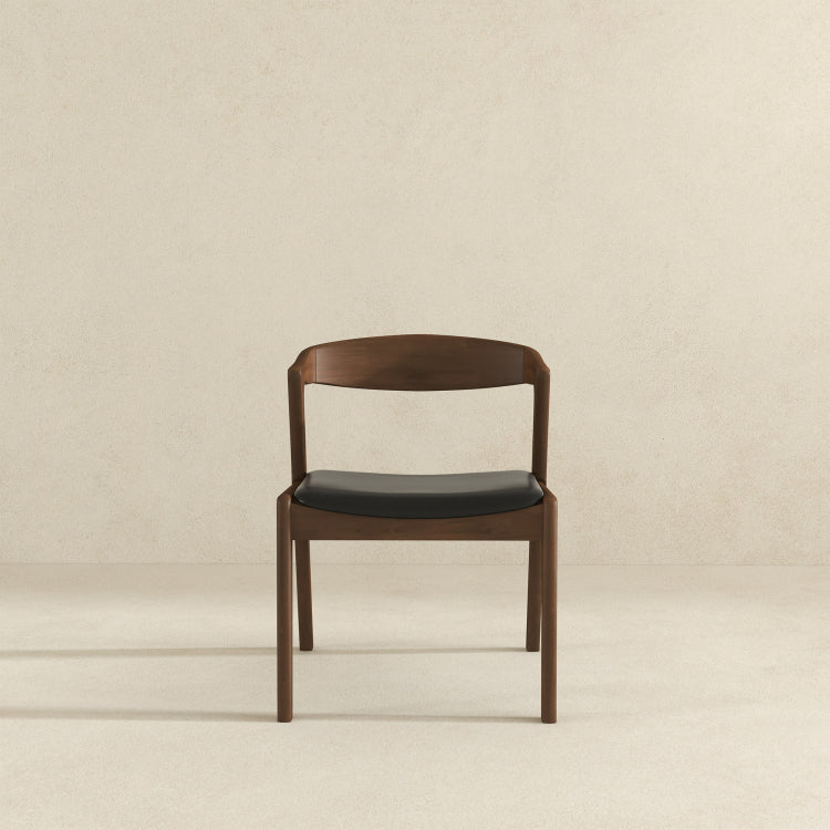 Dakota Solid Wood Black Pu Leather Dining Chair Set Of 2