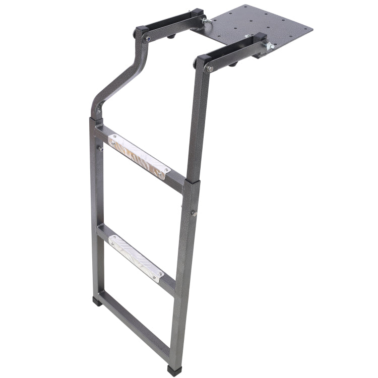 Pickup Truck Tailgate Ladder Universal Fit, Stainless Steel Self Drilling Hex Screws For Easy Install, Durable Aluminum Step Grip Plates, And Sturdy Rubber Ladder Feet