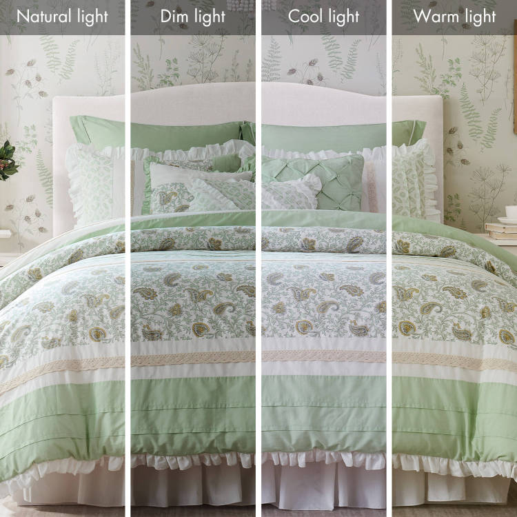 9 Piece Cotton Percale Comforter Set Queen