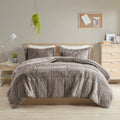 Full Queen Shaggy Long Fur Comforter Mini Set