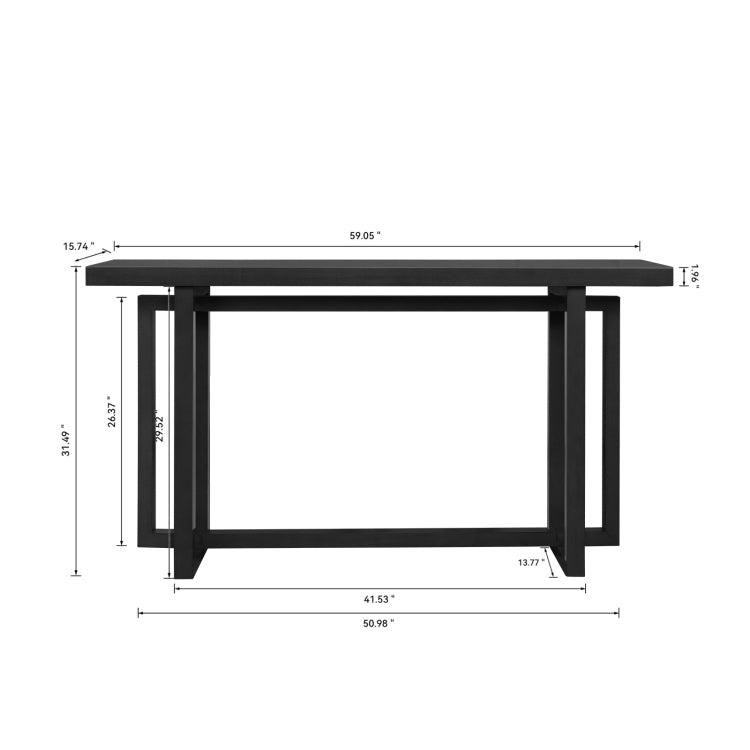 59" Narrow Console Table Mdf Entryway Sofa Table For Hallway, Living Room, Foyer With Space Saving Design