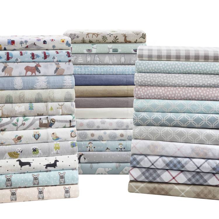 4 Pcs King Printed Sheet Set Gray Herringbone Check