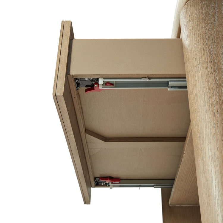 Two Drawer Nightstand With Oak Veneer Drawer Fronts