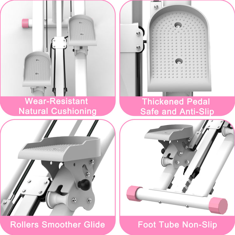 Stair Stepper With Resistance Home Upgrade Vertical Climber Workout Machine For Full Body Exercise Climber Fitness Equipment With Stable Frame Adjustable Handlebar Pink