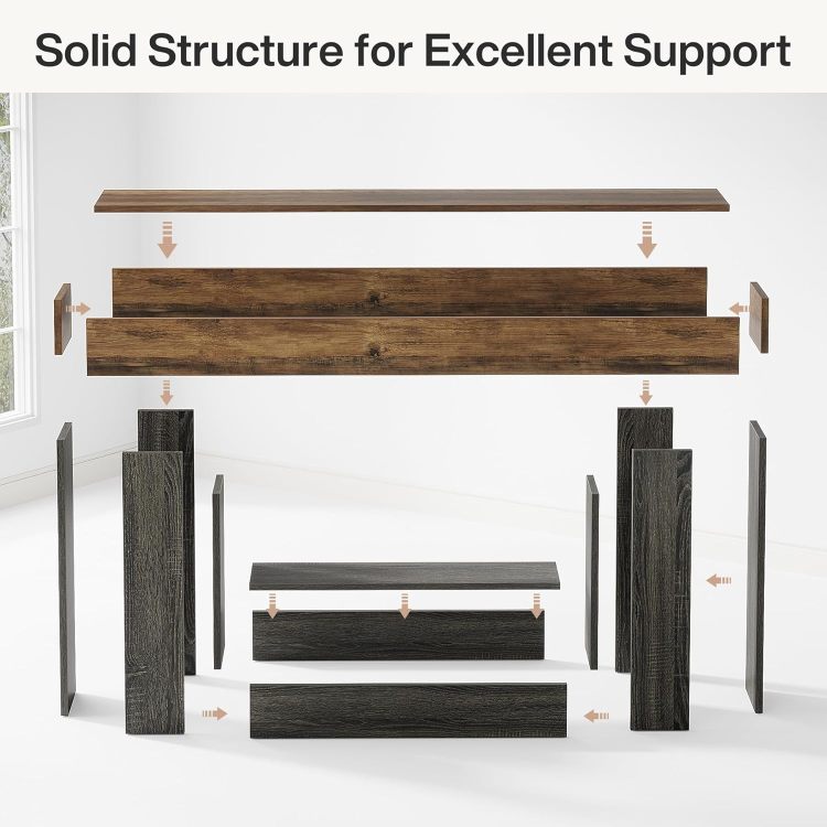 Wooden Console Table, Narrow Long Wood Sofa Table, Living Room Table Rectangular Sofa Table Behind The Couch