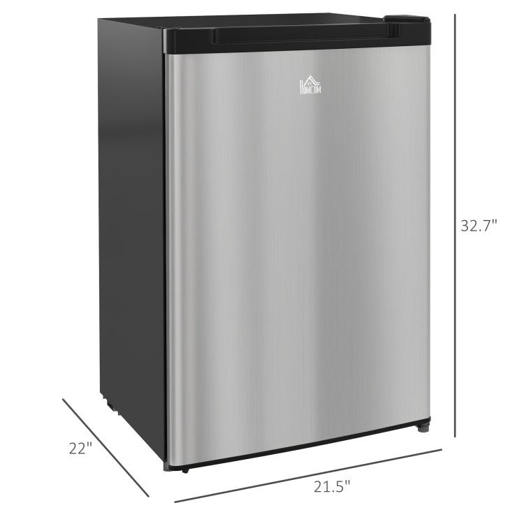 Homcom Upright Freezer, 3.0 Cubic Feet Compact Mini Freezer With Reversible Single Door And Adjustable Thermostat, Small Freezer For Home, Dorm, Apartment, Home Office, Silver