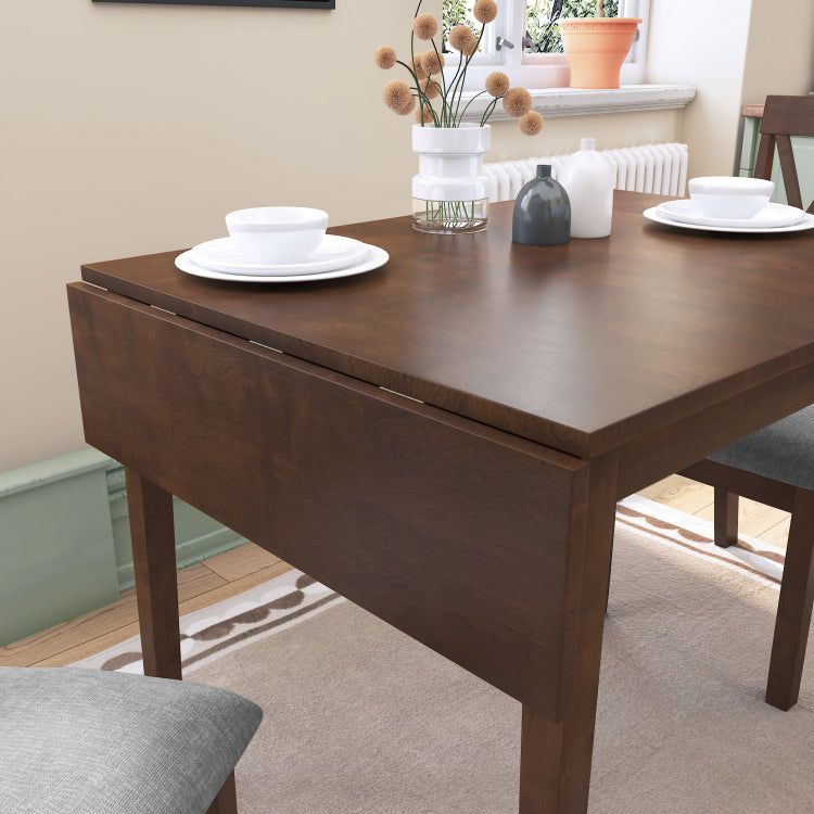 29" 45" Extendable Dining Table For 4, Folding Kitchen Table With Rubberwood Legs, Space Saving Dinner Table For Living Room, Kitchen, Dining Room, Small Space Only Table