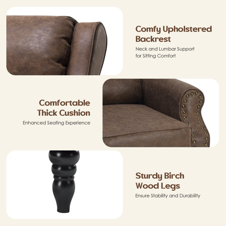 Faux Leather Pushback Recliner Chair For Living Room Bedroom Rv