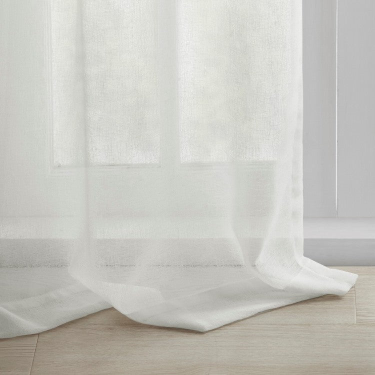 Floral Emb Hed Cuff Tab Top Solid Curtain Panel Only 1 Pc Panel
