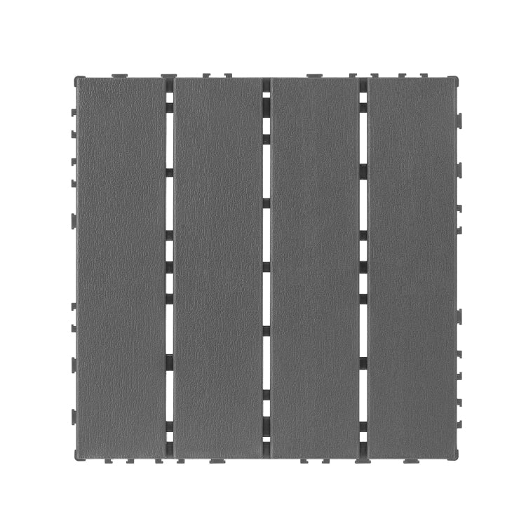 Plastic Interlocking Decking Tiles, 44 Packs Of Terrace Decking Tiles, 12 Inches X 12 Inches Waterproof For All Weather Use, Backyard Pool Decking Tiles, Dark Gray