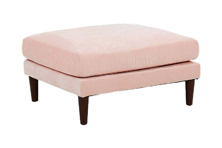 Contemporary 5Pcs Modular Sectional Set One Arm Chairs Armless Chair Ottomans L Shaped Sectional Blush Pink Morgan Fabric