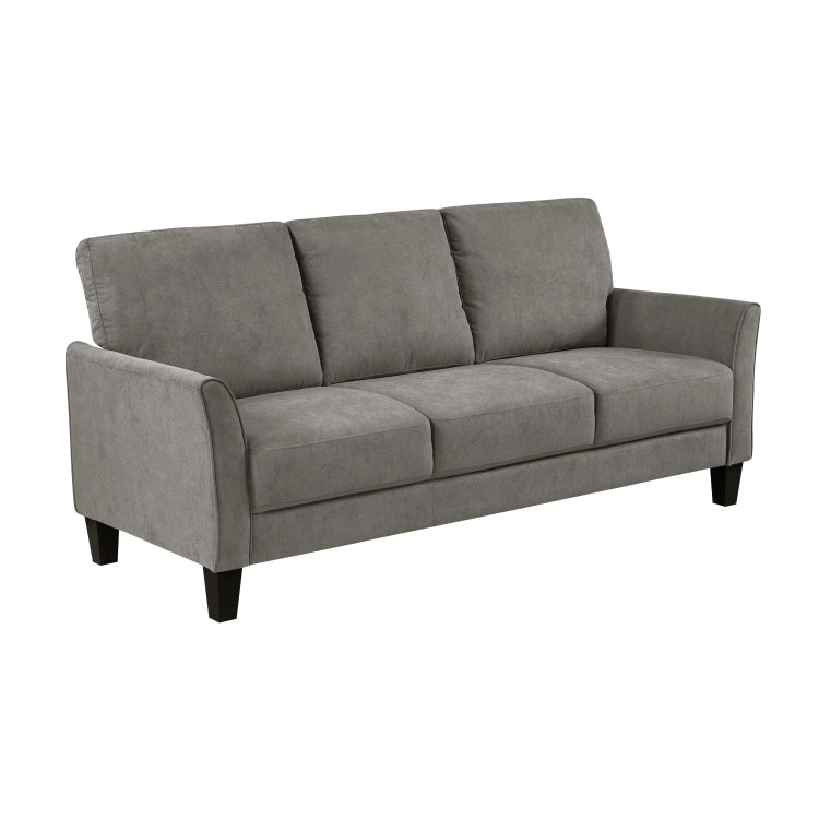 Modern Contemporary Upholstered Sofa Brown Gray Plush Seat Comfort Durable Solid Wood Living Room Furniture 3 Seater Couch 1Pc