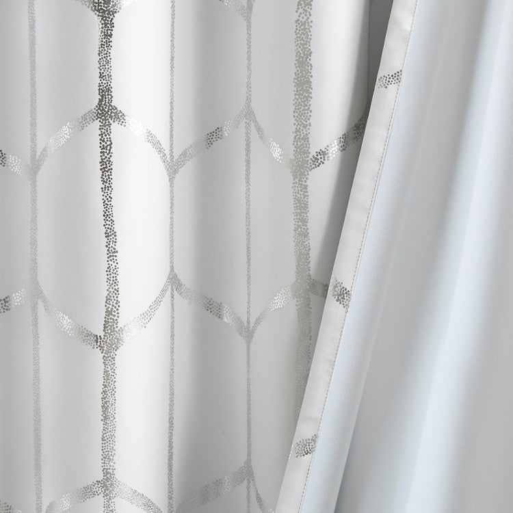 Total Blackout Metallic Print Grommet Top Curtain Panel Only 1 Pc Panel