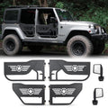 Off Road Steel Tubular Door With Side View Mirror For 2007 2018 Jeep Wrangler Jk 4 Door