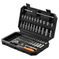Socket Set, 1 4 Inch Drive Socket And Ratchet Set, 6 Point Socket Opening, 54 Pieces Tool Set Sae And Metric, Deep And Standard Sockets, 5 32 9 16 In, 4 14 Mm, With Accessories, Storage Case