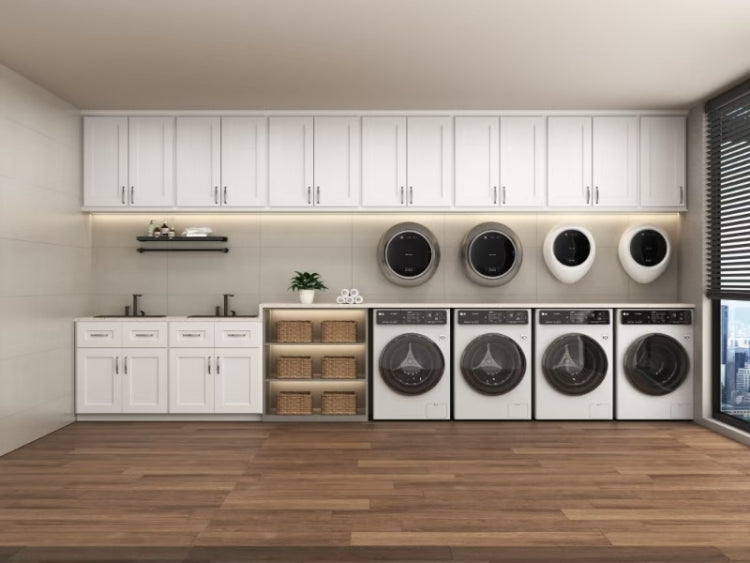 24 Inch White Shaker Double Door Wall Cabinet Solid Wood With 3 Adjustable Shelves Ready To Assemble For Kitchen,Bathroom,Laundry And Garage Storage 24"W 12"D 42"H