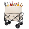 Minimeetall Multi Use Bag,Collapsible Foldable Wagon Cart Beach Wagon Heavy Duty Utility Cart Utility Wagon Grocery Cart For For Camping 3Pcs Plastic Liner Bag Cover , Cream