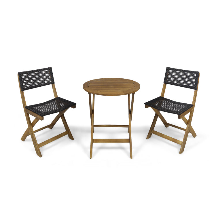 HILLSIDE BISTRO SET,2 Chairs 1 Table brown - wood