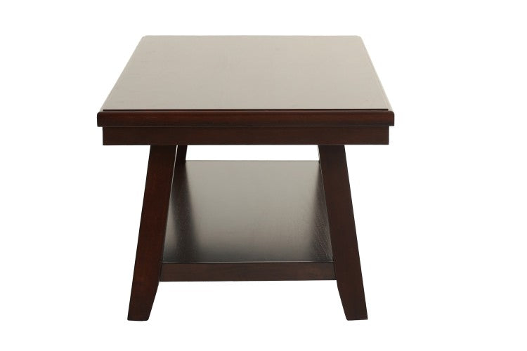 Bold Simple Walnut Finish 1Pc Coffee Table Under Table Shelf Storage Living Room Rubberwood Veneer
