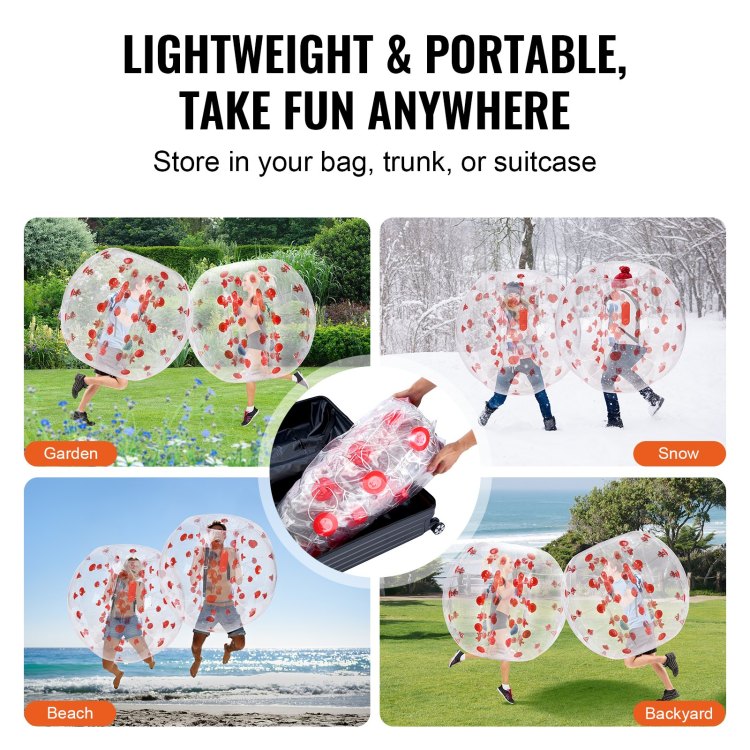 Inflatable Bumper Ball 1 Pack, 4Ft 1.2M Body Sumo Zorb Balls For Teen, 0.8Mm Thick Pvc Human Hamster Bubble Balls For Outdoor Team Gaming Play, Bumper Bopper Toys For Garden, Yard, Park