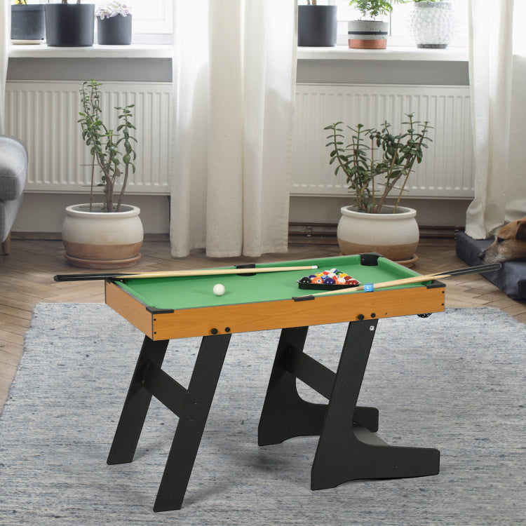 Soozier 38" Foldable Billiards Tabletop Game, Pool Table Set, Fun For The Whole Family With Easy Folding For Storage, Balls, Cues, Chalk, Brush For Game Room, Man Cave
