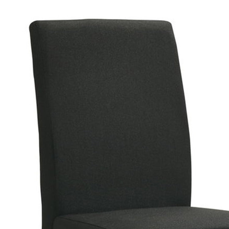 Syon Dining Chair Set Of 4, Black Wood Frame, Fabric Seat And Backrest