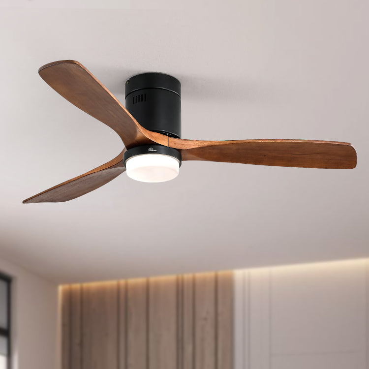52 Inch Indoor S 3 Solid Wood Fan Blade Noiseless Reversible Motor Remote Control With Light