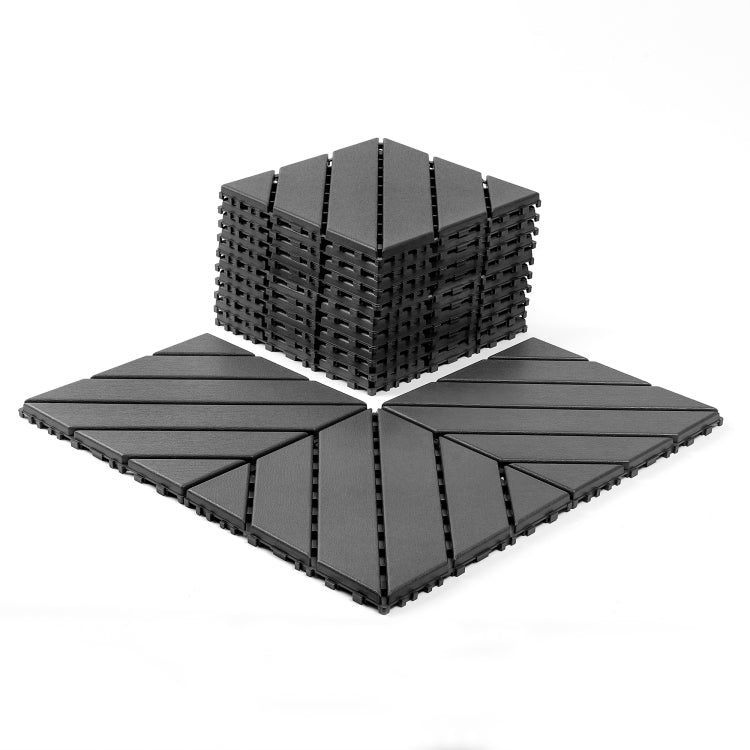 Plastic Interlocking Decking Tiles, 44 Packs Of Terrace Decking Tiles, 12 Inches X 12 Inches Waterproof For All Weather Use, Backyard Pool Decking Tiles, Dark Gray