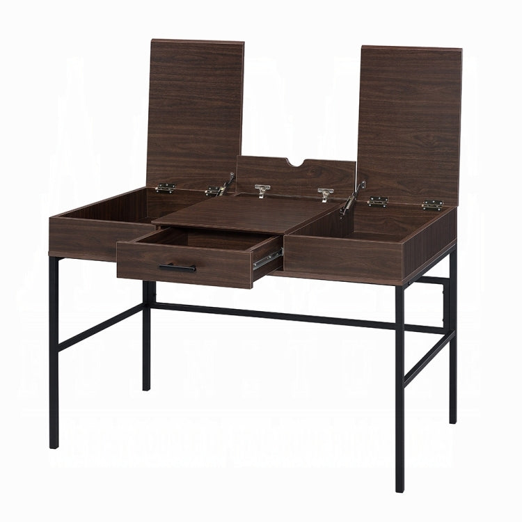 Oak And Black 1 Drawer Writing Desk With Usb Port