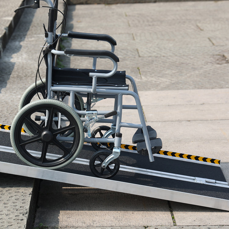 Portable Wheelchair Ramp, 4 Ft 800 Lbs Capacity, Non Slip Aluminum Folding Threshold Ramp, Foldable Mobility Scooter Ramp Wheel Chair Ramp, Handicap Ramp For Home Steps, Stairs, Doorways, Curbs