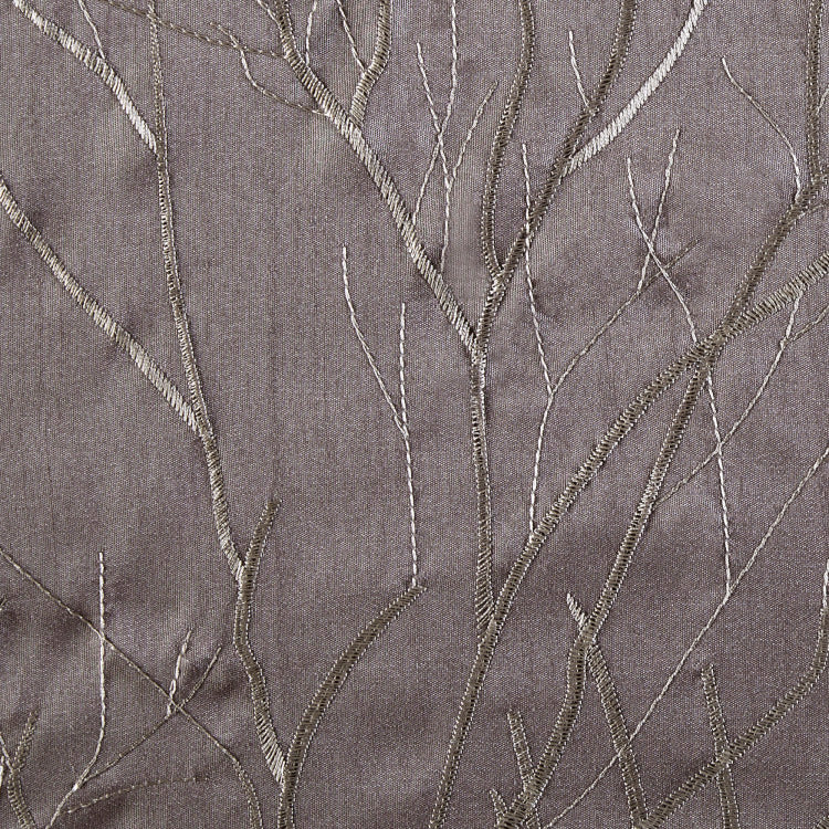 Faux Silk Embroidered Window Valance Grey 50X18"