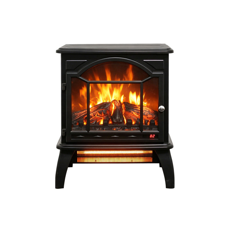 18 Inch 3D Flame Electric Infrared Quartz Fireplace Stove With Remote Control