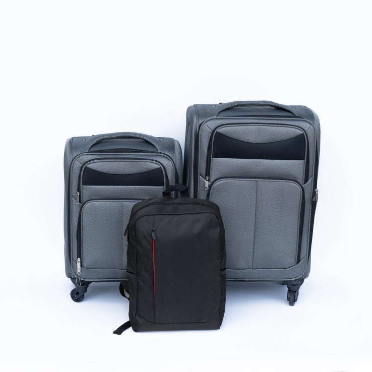 20 24 Travel Case Two Piece Suitcase Set Oxford Trolley Case Without Password Lock Universal Wheel Oxford Cloth Backpack Gray