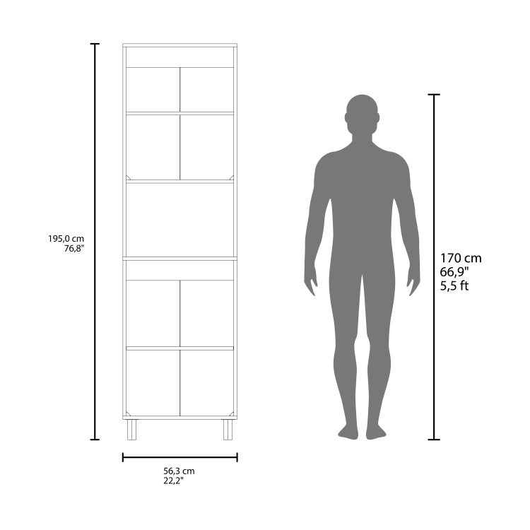 Linden 76,8" Tall Two Double Door Cabinet Kitchen Pantry With Hutch And Five Shelves, Microwave Cabinet, Storage Cabinet, Kitchen Organization, Garage Cabinet, Kitchen White