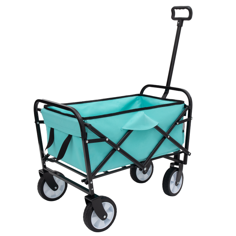 Minimeetall Multi Use Bag,Collapsible Foldable Wagon Cart Beach Wagon Heavy Duty Utility Cart Utility Wagon Grocery Cart For For Camping 3Pcs Plastic Liner Bag Cover , Blue