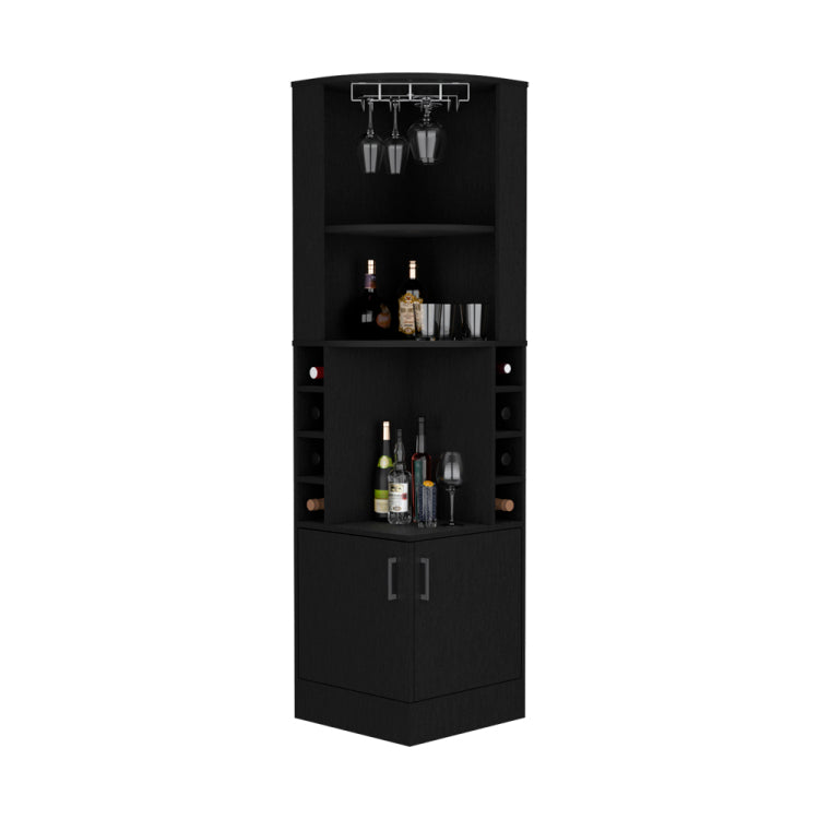 Corner Bar Cabinet Atanasio, Living Room, Black