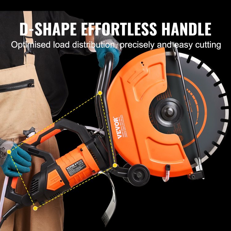 Electric Concrete Saw, 16 In, 3200 W 15 A Motor Circular Saw Cutter With Max. 6 In Adjustable Cutting Depth, Wet Disk Saw Cutter Includes Water Line, Pump And Blade, For Stone, Brick