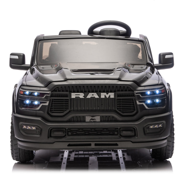 24V 160W Officially Licensed Dodge Ram 2500 Design 2 Seater Kids Ride On Truck,W Remote Control,W 2Wd&4 Wheel Suspension,Storage Space&High Door Design,Built In Music&Bluetooth,Usb Mp3 Port For 3 6