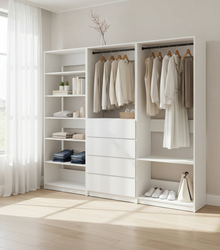 Prosper White Freestanding Walk In Wood Closet System