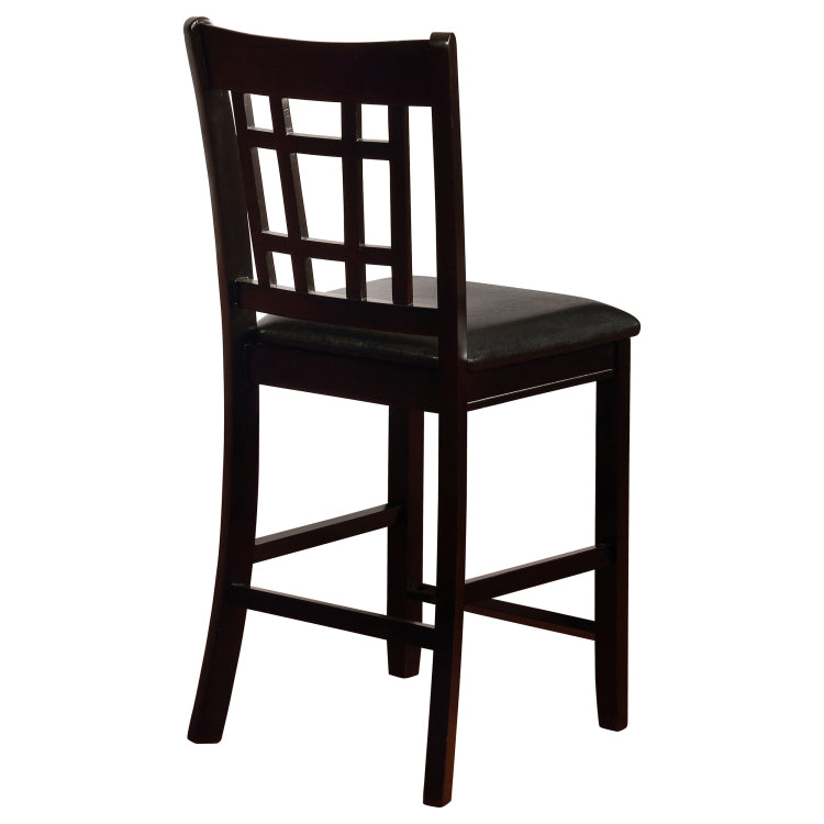 Black And Espresso Lattice Back Counter Height Stools Set Of 2