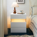 Led Nightstands 3 Drawer Dresser For Bedroom End Table With Acrylic Board Led Bedside Tables For Bedroom Living Room Bedside Furniture White